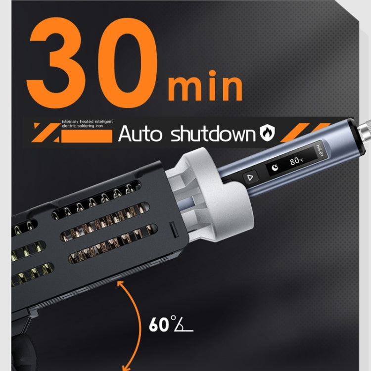 FNIRSI 9pcs/ Set Mini Soldering Station Digital Display Constant Temperature Smart Soldering Iron, Color: Black Standard 6 Heads - free shipping - PMC TechLife - Order now!