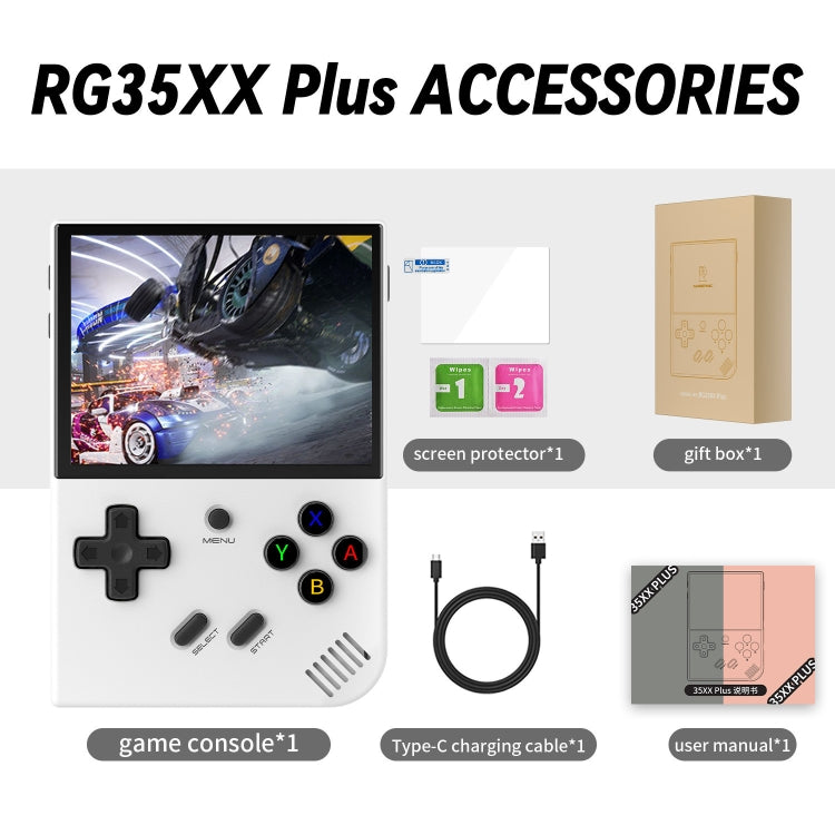 ANBERNIC RG35XX PLUS  Handheld Game Console 3.5-Inch IPS Screen Support HDMI TV 64GB(Transparent Black) - free shipping - PMC TechLife - Order now!