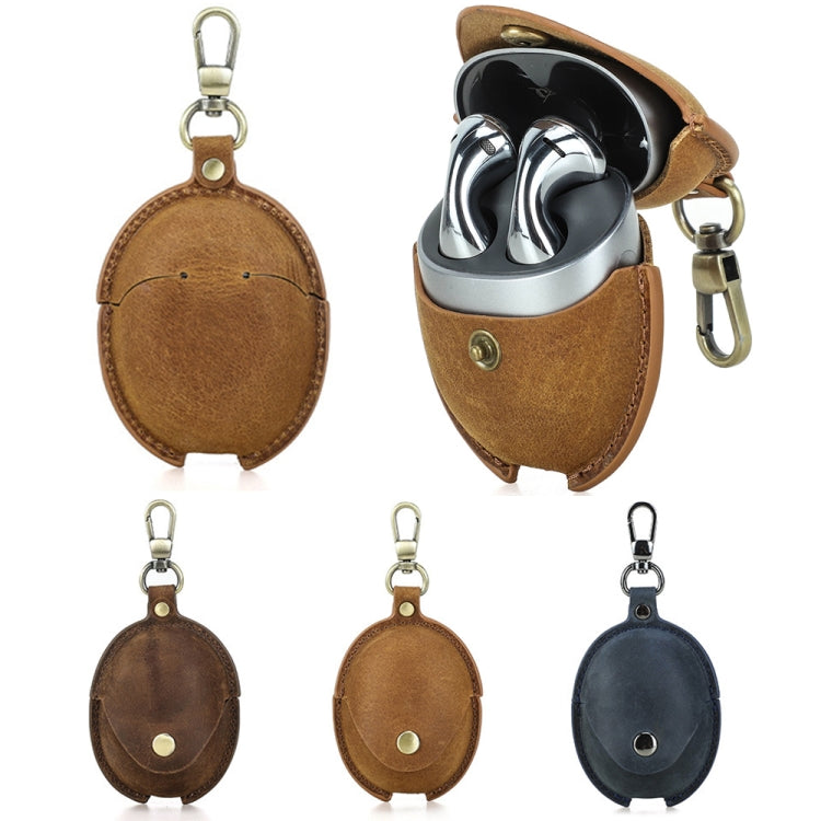 For Huawei FreeBuds 5 CONTACTS FAMILY CF1170 Cowhide Anti-Fall Bluetooth Earphone Protective Case(Brown) - free shipping - PMC TechLife - Order now!