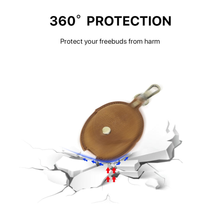 For Huawei FreeBuds 5 CONTACTS FAMILY CF1170 Cowhide Anti-Fall Bluetooth Earphone Protective Case(Brown) - free shipping - PMC TechLife - Order now!