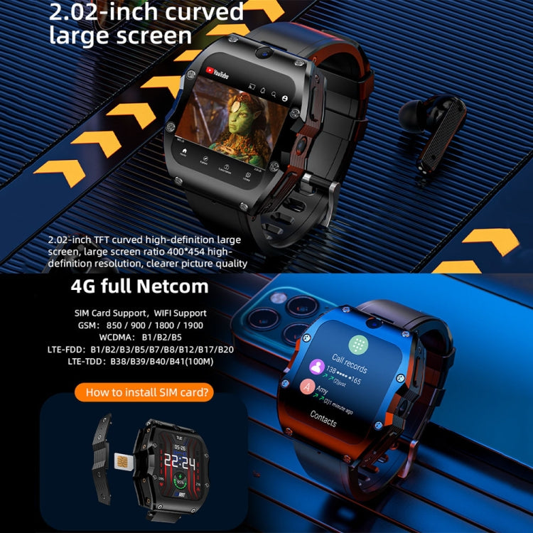 LOKMAT Appllp 3 Max 2.02-Inch Plug Card 4G Call Waterproof Sport Smart Watch With SOS(Blue) - free shipping - PMC TechLife - Order now!