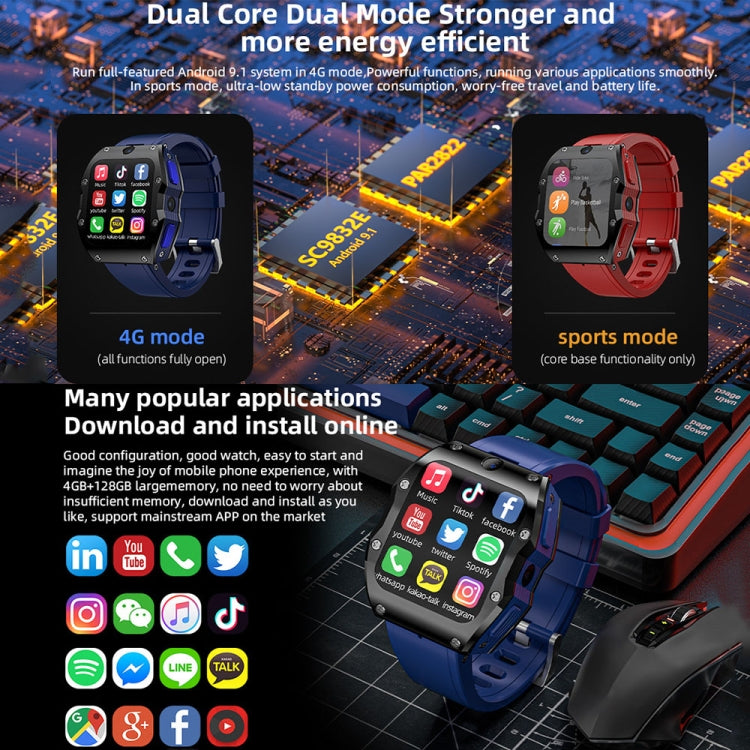 LOKMAT Appllp 3 Max 2.02-Inch Plug Card 4G Call Waterproof Sport Smart Watch With SOS(Blue) - free shipping - PMC TechLife - Order now!