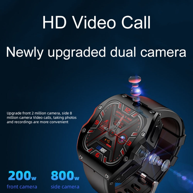 LOKMAT Appllp 3 Max 2.02-Inch Plug Card 4G Call Waterproof Sport Smart Watch With SOS(Claret) - free shipping - PMC TechLife - Order now!