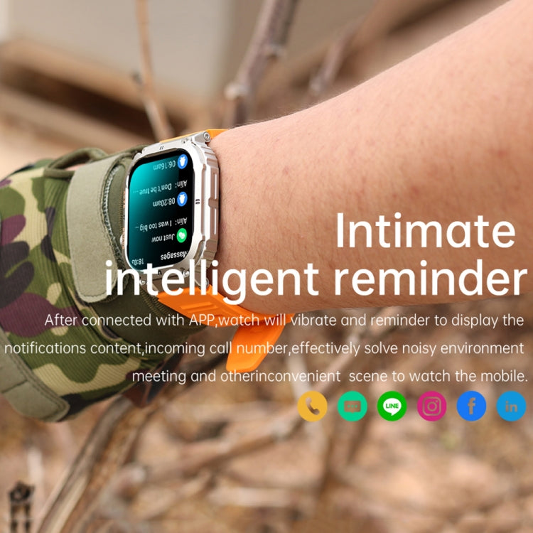 K57 Pro 1.96 Inch Bluetooth Call Music Weather Display Waterproof Smart Watch, Color: Silver Leather - free shipping - PMC TechLife - Order now!