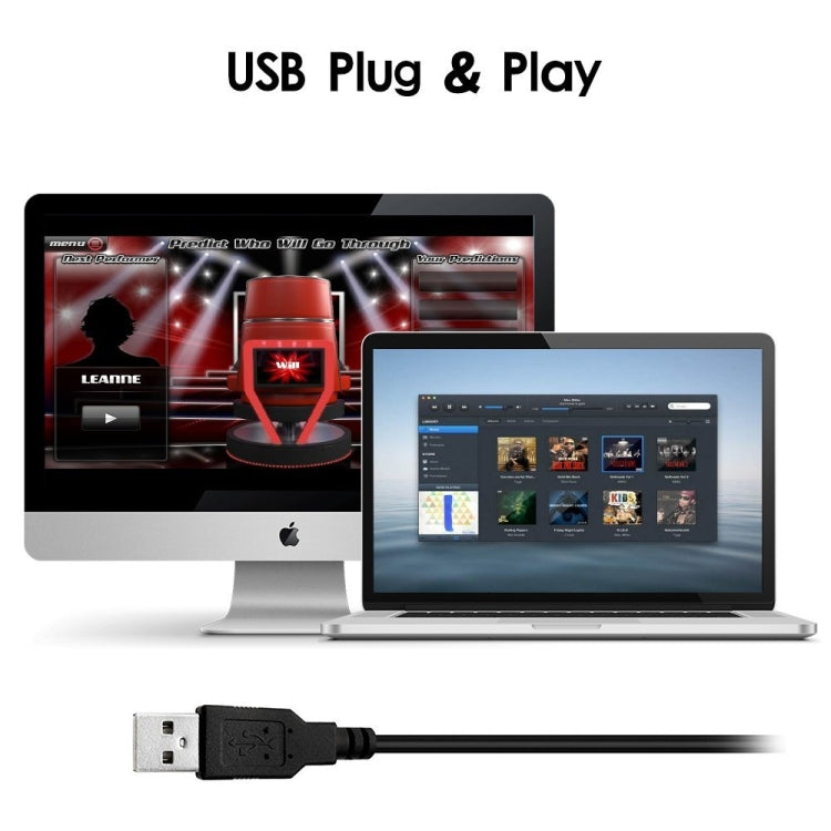 USB Condenser Microphone with Cable for Computer PC Desktop Laptop Notebook Cable Recording Gaming Podcasting, Color:Black - Camera Microphone by PMC Jewellery | Online Shopping South Africa | PMC Jewellery