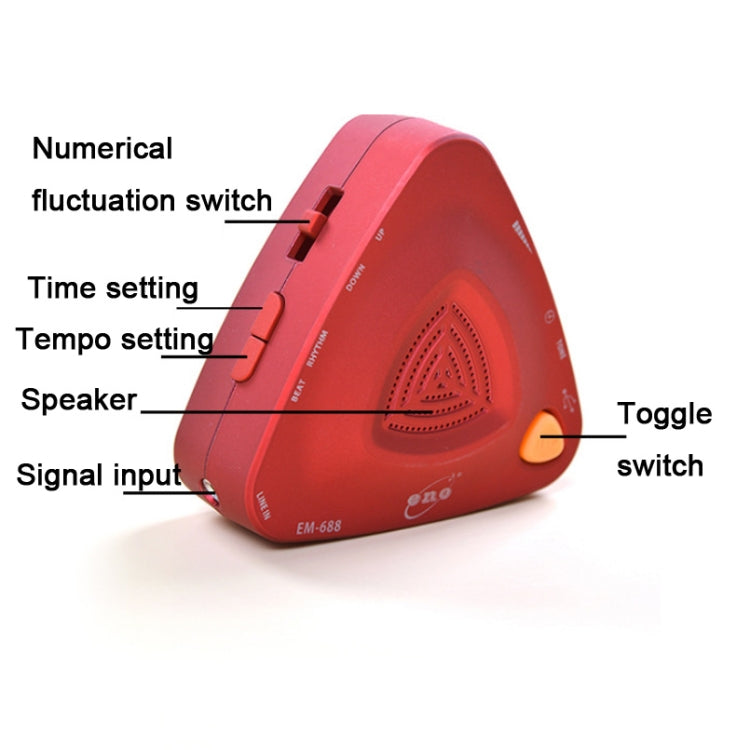 ENO EM-688 Electronic Vocal Rechargeable Metronome For Piano/Guitar/Drum/Guzheng/Violin(Red) - Stringed Instruments by PMC TechLife | Online Shopping South Africa | PMC TechLife