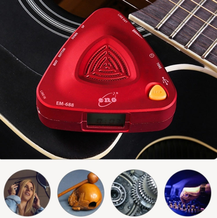 ENO EM-688 Electronic Vocal Rechargeable Metronome For Piano/Guitar/Drum/Guzheng/Violin(Red) - Stringed Instruments by PMC TechLife | Online Shopping South Africa | PMC TechLife
