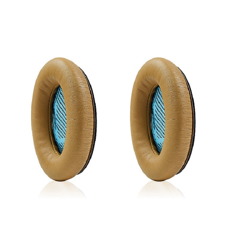 2 PCS For BOSE QC15 / QC25 / QC35 Lambskin Leather Earphone Cover Earmuffs(Khaki) - Earmuff & Pad by PMC TechLife | Online Shopping South Africa | PMC TechLife
