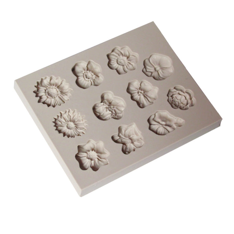 2 PCS Fondant Cake Silicone Mold Chocolate Mold DIY Trumpet Flower Sun Flower Baking Decoration(Gray) - free shipping - PMC TechLife - Order now!