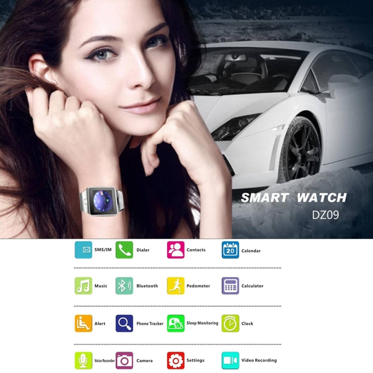 DZ09 1.56 inch Screen Bluetooth 3.0 Android 4.1 OS Above Smart Watch Phone with Bluetooth Call & Call Reminder & Sleep Monitor & Pedometer & Sedentary Reminder & Calendar & SMS & Audio and Video Player & Anti-loss Function(White) - Smart Watches by PMC TechLife | Online Shopping South Africa | PMC TechLife | Buy Now Pay Later Mobicred