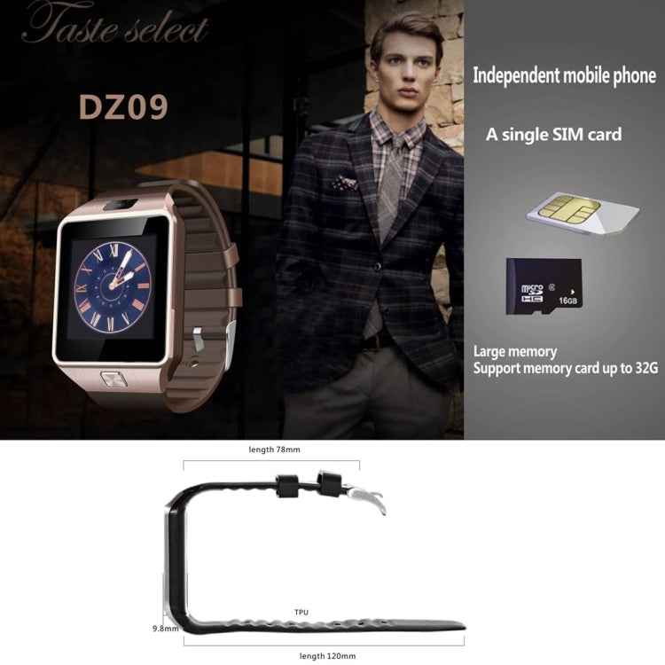 DZ09 1.56 inch Screen Bluetooth 3.0 Android 4.1 OS Above Smart Watch Phone with Bluetooth Call & Call Reminder & Sleep Monitor & Pedometer & Sedentary Reminder & Calendar & SMS & Audio and Video Player & Anti-loss Function(White) - Smart Watches by PMC TechLife | Online Shopping South Africa | PMC TechLife | Buy Now Pay Later Mobicred