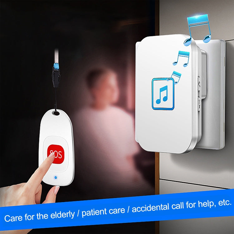 CACAZI C86 Wireless SOS Pager Doorbell Old man Child Emergency Alarm Remote Call Bell, EU Plug(Black) - free shipping - PMC TechLife - Order now!