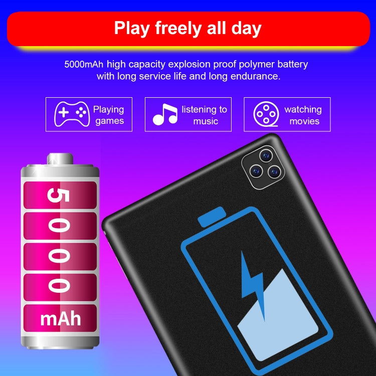 BDF P8 3G Phone Call Tablet PC, 8 inch, 2GB+32GB, Android 9.0, MTK8321 Octa Core Cortex-A7, Support Dual SIM & Bluetooth & WiFi & GPS, EU Plug(Black) - free shipping - PMC TechLife - Order now!