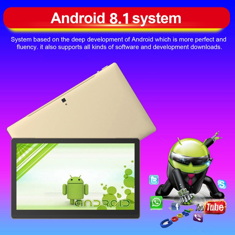 M101 4G LTE Tablet PC, 14.1 inch, 4GB+128GB, Android 8.1 MTK6797 Deca Core 2.1GHz, Dual SIM, Support GPS, OTG, WiFi, BT(Gold) - Others by PMC TechLife | Online Shopping South Africa | PMC TechLife