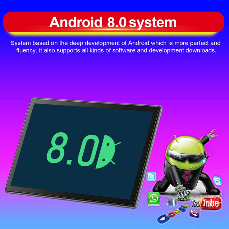 P60 4G Phone Call Tablet PC, 10.1 inch, 4GB+64GB, Android 8.0 MTK6797 Deca Core 2.1GHz, Dual SIM, Support GPS, OTG, WiFi, BT (White) - 10.1 inch by PMC TechLife | Online Shopping South Africa | PMC TechLife