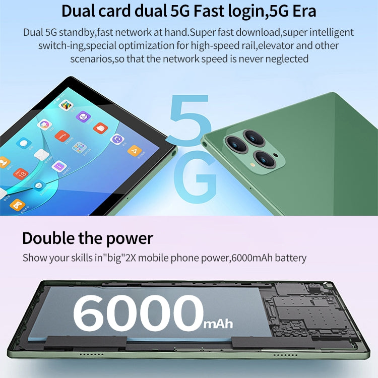 BDF P50 4G LTE Tablet PC, 10.1 inch, 8GB+128GB, Android 12.0 MTK6762 Octa Core, Support Dual SIM & Bluetooth & WiFi, EU Plug(White) - free shipping - PMC TechLife - Order now!