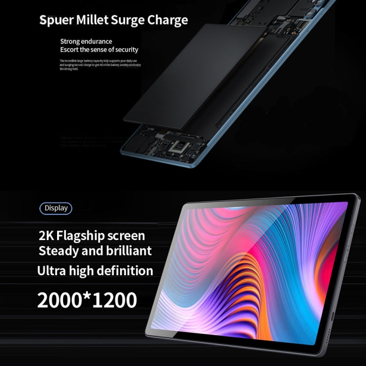 BDF P60 4G LTE Tablet PC, 10.36 inch, 8GB+128GB, Android 11.0 MTK6762 Octa Core, Support Dual SIM & Bluetooth & WiFi, EU Plug(Grey) - free shipping - PMC TechLife - Order now!