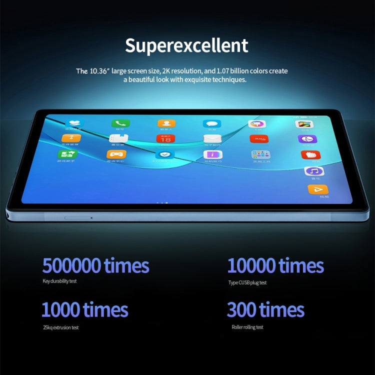 BDF P60 4G LTE Tablet PC, 10.36 inch, 8GB+128GB, Android 11.0 MTK6762 Octa Core, Support Dual SIM & Bluetooth & WiFi, EU Plug(Sky Blue) - free shipping - PMC TechLife - Order now!