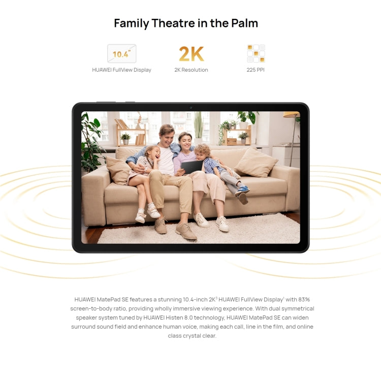 HUAWEI MatePad SE, 10.4 inch, 6GB+128GB, HarmonyOS 3 Qualcomm Snapdragon 680 Octa Core, Support Dual WiFi / BT, Network: 4G, Not Support Google Play(Black) - free shipping - PMC TechLife - Order now!
