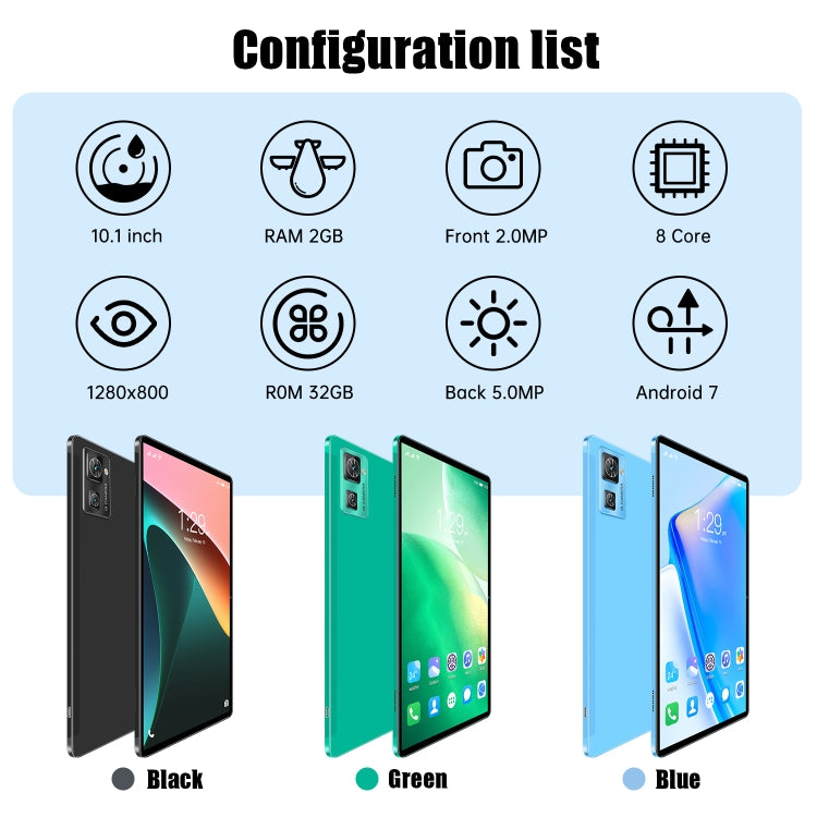 20S Pro 3G Phone Call Tablet PC, 10.1 inch, 2GB+32GB, Android 7.0  MTK6735 Quad-core 1.3GHz, Support Dual SIM / WiFi / Bluetooth / GPS (Black) - 10.1 inch by PMC TechLife | Online Shopping South Africa | PMC TechLife