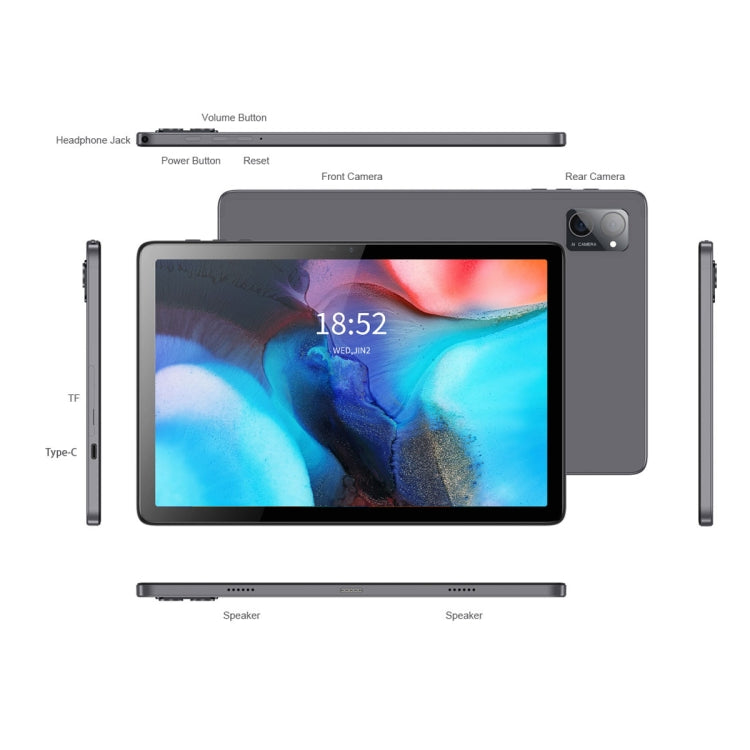 N-ONE Npad S Tablet PC, 10.1 inch, 4GB+64GB, Android 12 MTK8183 Octa Core up to 2.0GHz, Support Dual Band WiFi & BT, EU Plug(Grey) - Other by PMC Jewellery | Online Shopping South Africa | PMC Jewellery