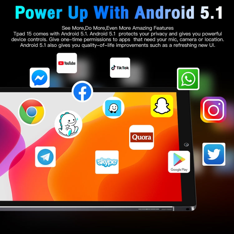 P15 Tab15 3G Phone Call Tablet PC, 10.1 inch, 1GB+32GB, Android 5.1 MT6592 Quad Core, Support Dual SIM, WiFi, BT, GPS(Black) - 10.1 inch by PMC TechLife | Online Shopping South Africa | PMC TechLife