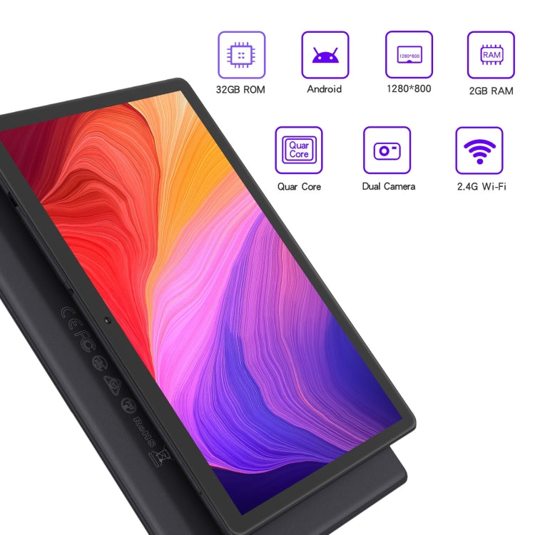 Pritom M10 WiFi Tablet, 10.1 inch, 2GB+32GB, Android 10 SC7731E Quad Core 1.3GHz CPU, Support 2.4G WiFi / Bluetooth, Global Version with Google Play, US Plug(Dark Gray) - Other by PRITOM | Online Shopping South Africa | PMC Jewellery