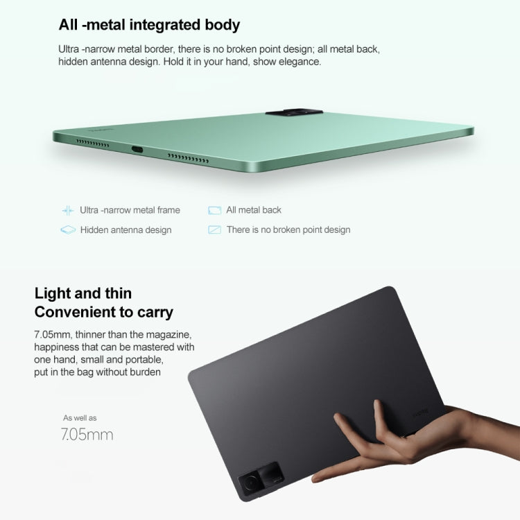 Xiaomi Redmi Pad, 10.6 inch, 4GB+128GB, MIUI Pad 13 OS MediaTek Helio G99 Octa Core up to 2.2GHz, 8000mAh Battery, Support BT WiFi, Not Support Google Play(Dark Gray) - Other by Xiaomi | Online Shopping South Africa | PMC Jewellery | Buy Now Pay Later Mobicred