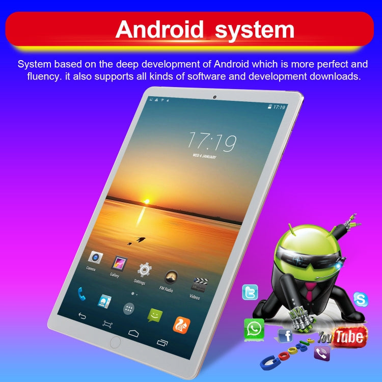 P30 3G Phone Call Tablet PC, 10.1 inch, 2GB+16GB, Android 7.0 MTK6735 Quad-core Cortex-A53 1.3GHz, Support WiFi / Bluetooth / GPS, UK Plug(Black) - 10.1 inch by PMC TechLife | Online Shopping South Africa | PMC TechLife