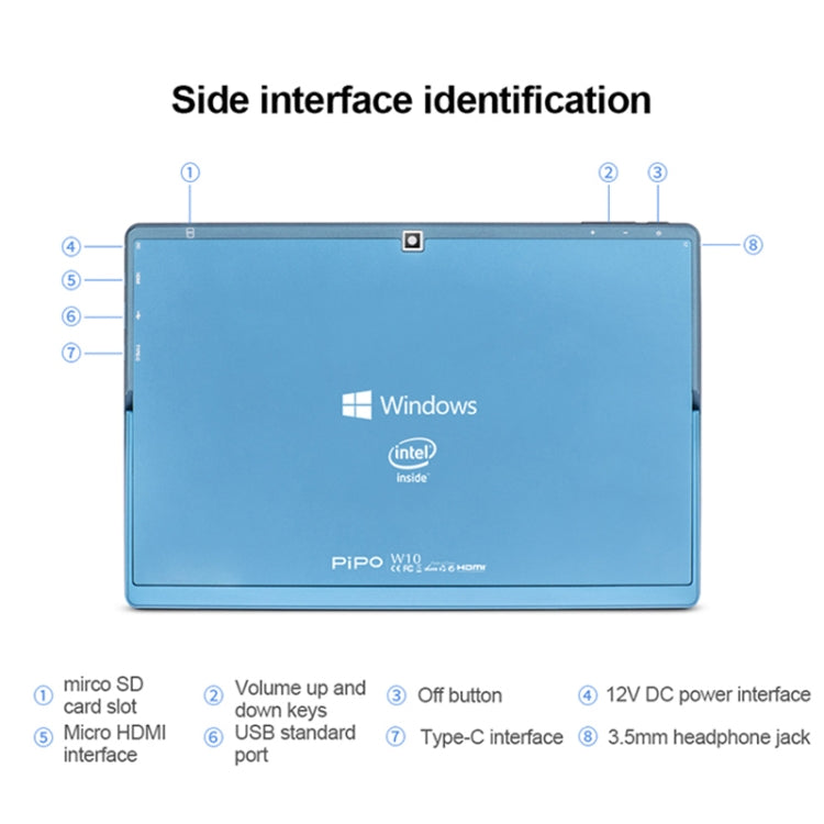PiPO W10 2 in 1 Tablet PC, 10.1 inch, 6GB+64GB, Windows 10 System, Intel Gemini Lake N4120 Quad Core up to 2.6GHz, with Keyboard & Stylus Pen, Support Dual Band WiFi & Bluetooth & TF Card & HDMI, US Plug - free shipping - PMC TechLife - Order now!