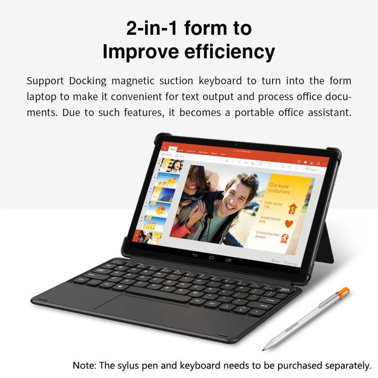 CHUWI Surpad 4G LTE Tablet PC, 10.1 inch, 4GB+128GB, Android 10.0, Helio MT6771V Octa Core up to 2.0GHz, Support Dual SIM & OTG & Bluetooth & Dual Band WiFi, EU Plug (Black+Grey) - free shipping - PMC TechLife - Order now!
