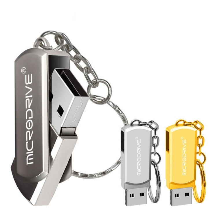 MicroDrive 16GB USB 2.0 Creative Personality Metal U Disk with Keychain (Yellow) - USB Flash Drives by MicroDrive | Online Shopping South Africa | PMC TechLife | Buy Now Pay Later Mobicred