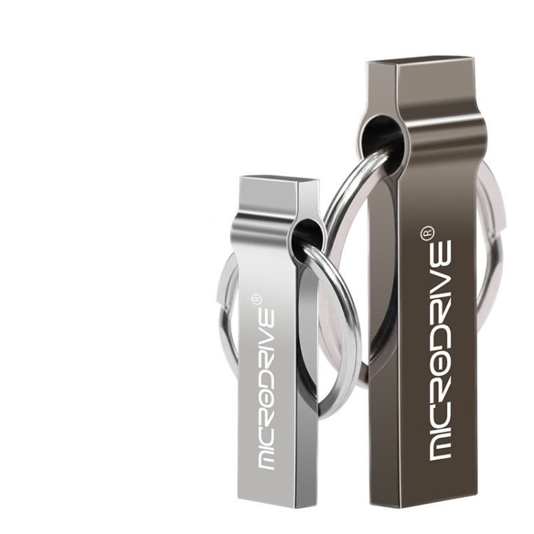 MicroDrive 4GB USB 2.0 Metal Keychain U Disk (Grey) - USB Flash Drives by MicroDrive | Online Shopping South Africa | PMC Jewellery