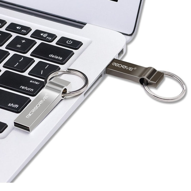 MicroDrive 8GB USB 2.0 Metal Keychain U Disk (Grey) - USB Flash Drives by MicroDrive | Online Shopping South Africa | PMC Jewellery