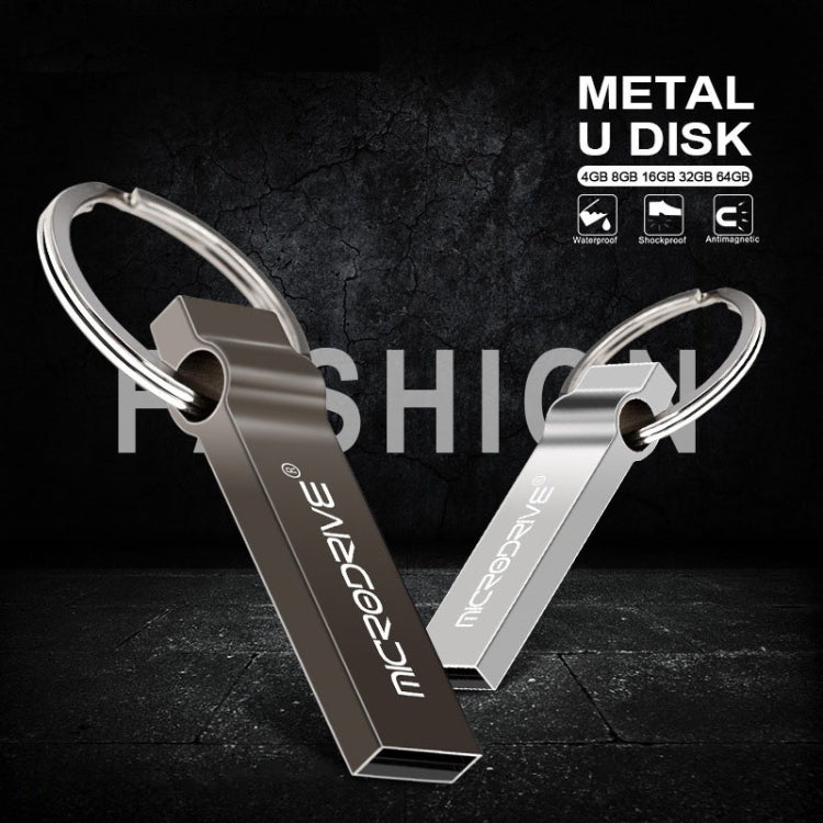 MicroDrive 16GB USB 2.0 Metal Keychain U Disk (Black) - USB Flash Drives by MicroDrive | Online Shopping South Africa | PMC TechLife