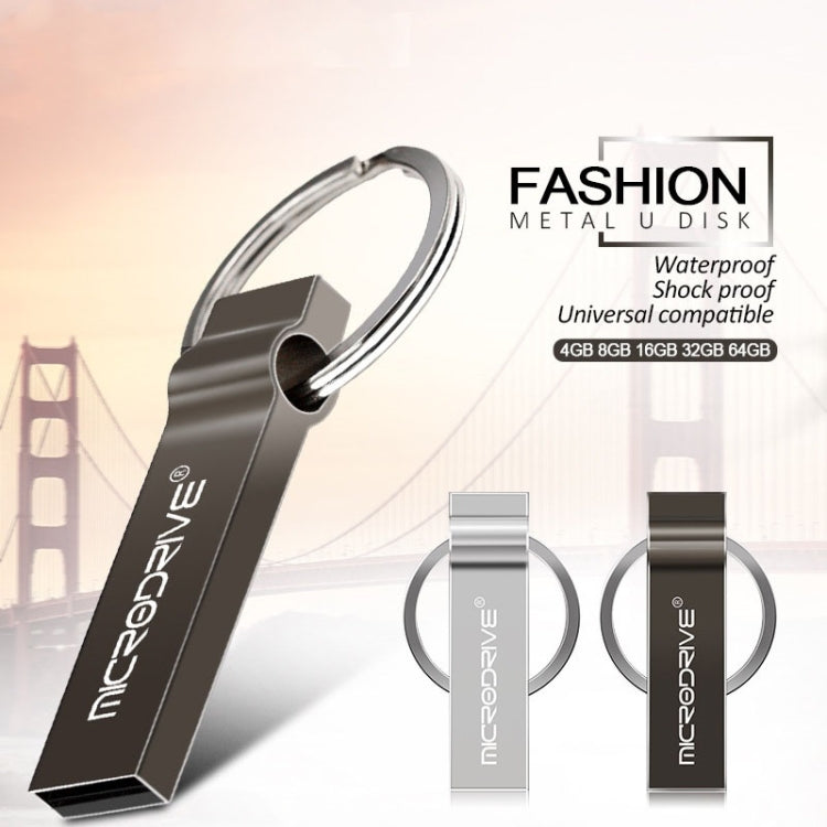 MicroDrive 16GB USB 2.0 Metal Keychain U Disk (Black) - USB Flash Drives by MicroDrive | Online Shopping South Africa | PMC TechLife