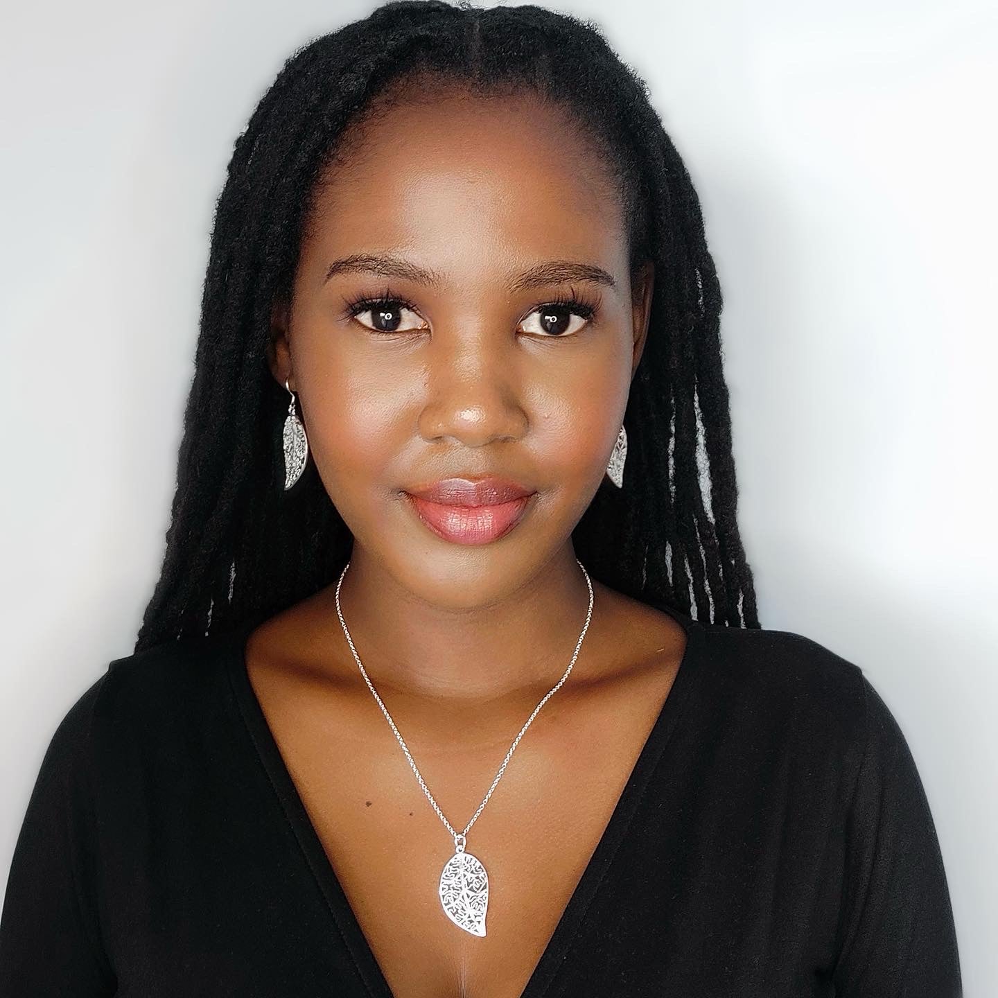 Sterling Silver Leaf Necklace And Earrings Set